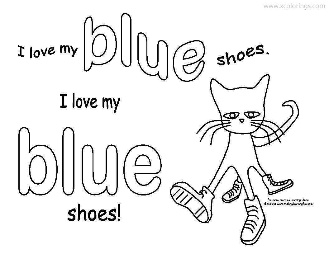 Free Pete The Cat Coloring Pages I Love My Blue Shoes printable