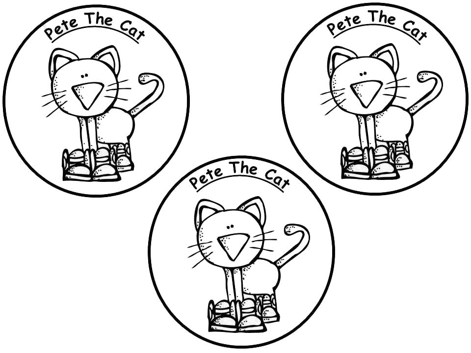 Free Pete The Cat Coloring Pages Sticker Template printable