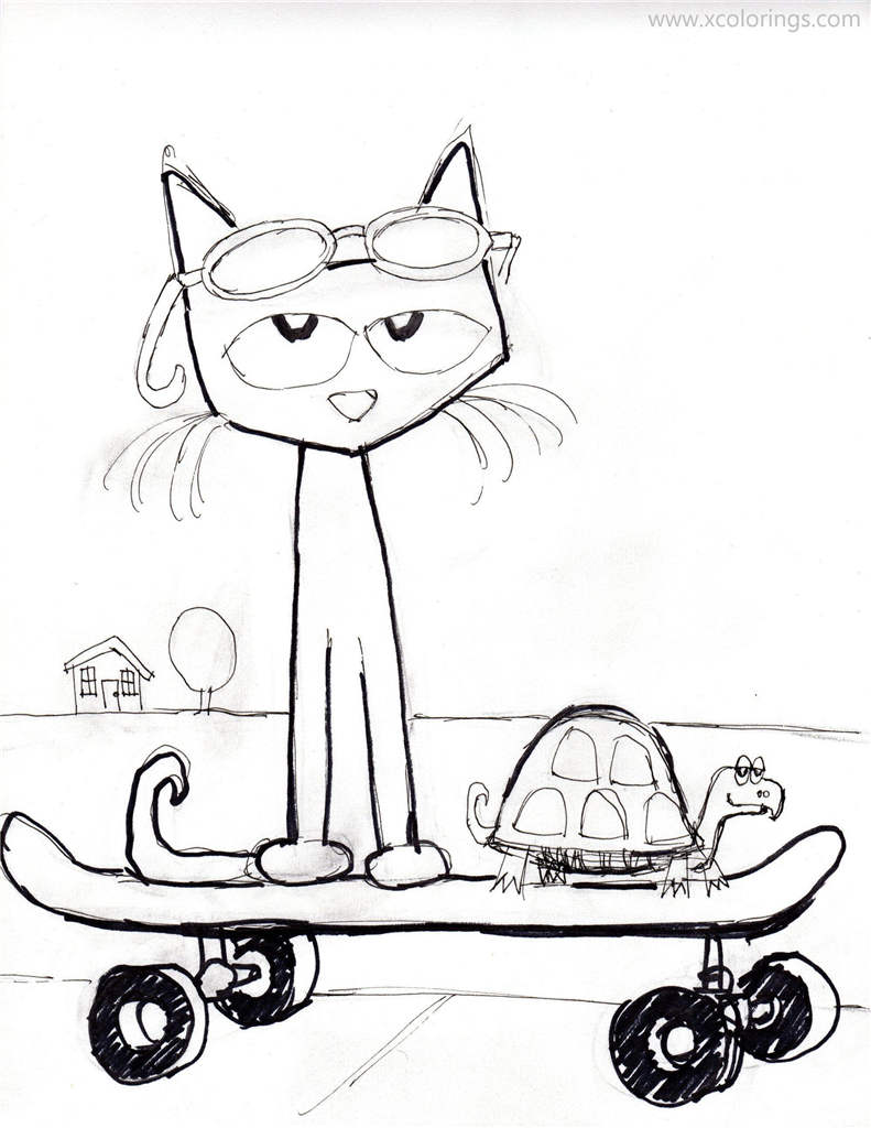 Free Pete The Cat Coloring Pages with Magic Sunglasses By James printable