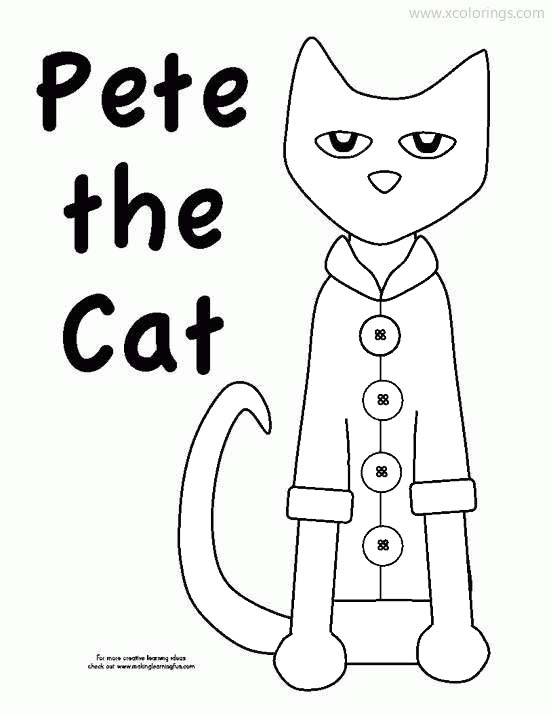 Free Pete The Cat Groovy Buttons Coloring Page printable