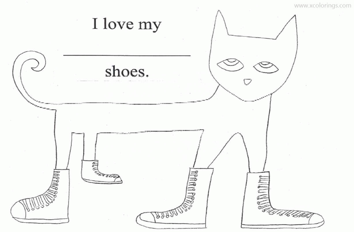 Free Pete The Cat I Love My Shoes Coloring Pages printable