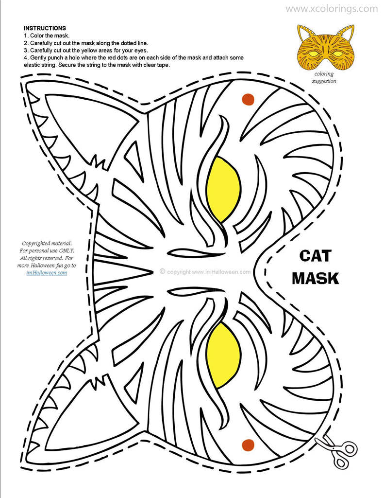 Free Pete The Cat Mask Coloring Pages printable