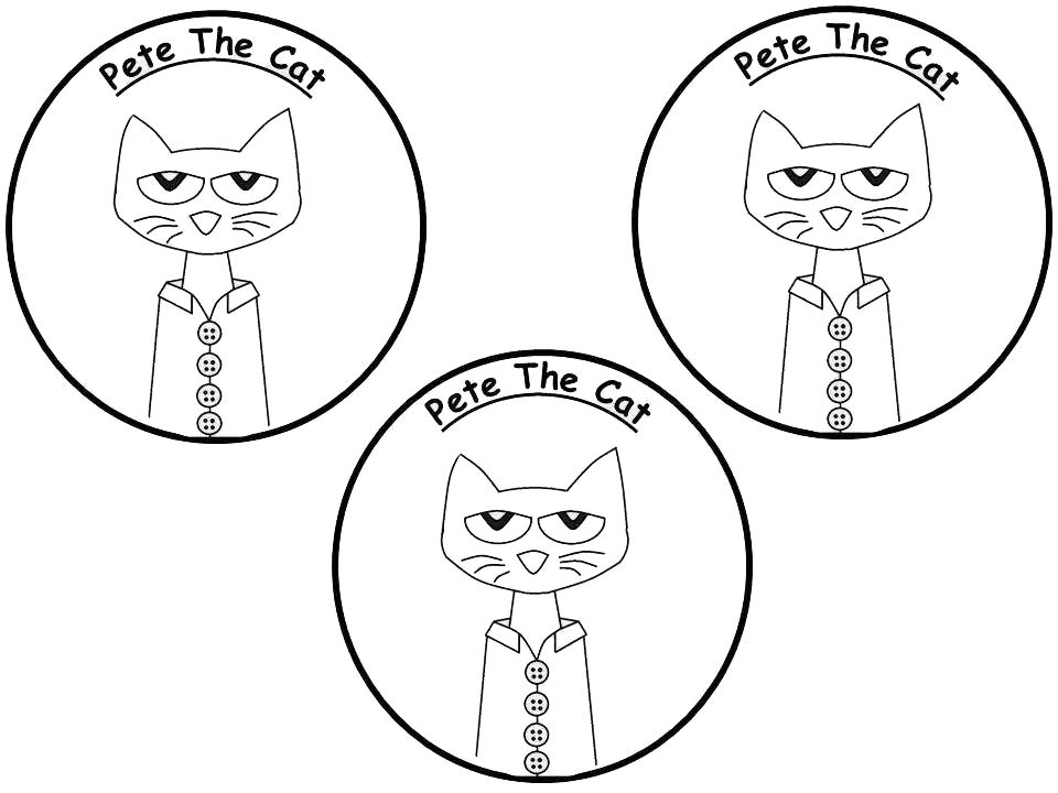 Free Pete The Cat Stickers Coloring Pages printable