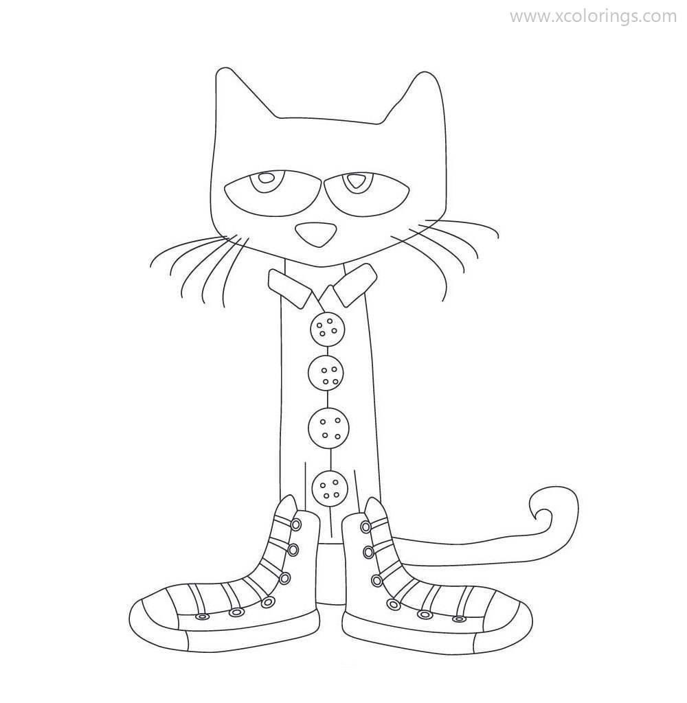 Free Pete The Cat with Shoes Coloring Pages printable