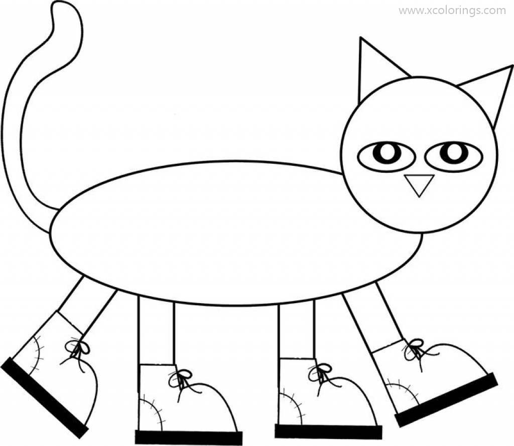 Free Pete The Cat with White Shoes Coloring Pages printable