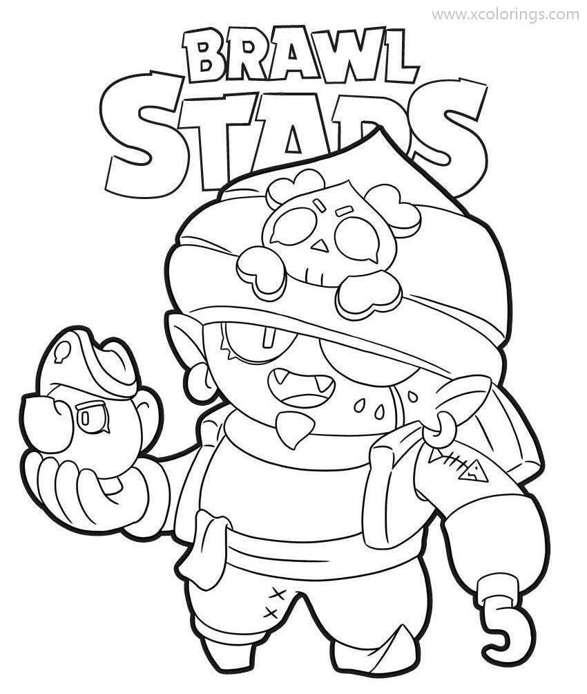 Free Pirate Gene from Brawl Stars Coloring Pages printable