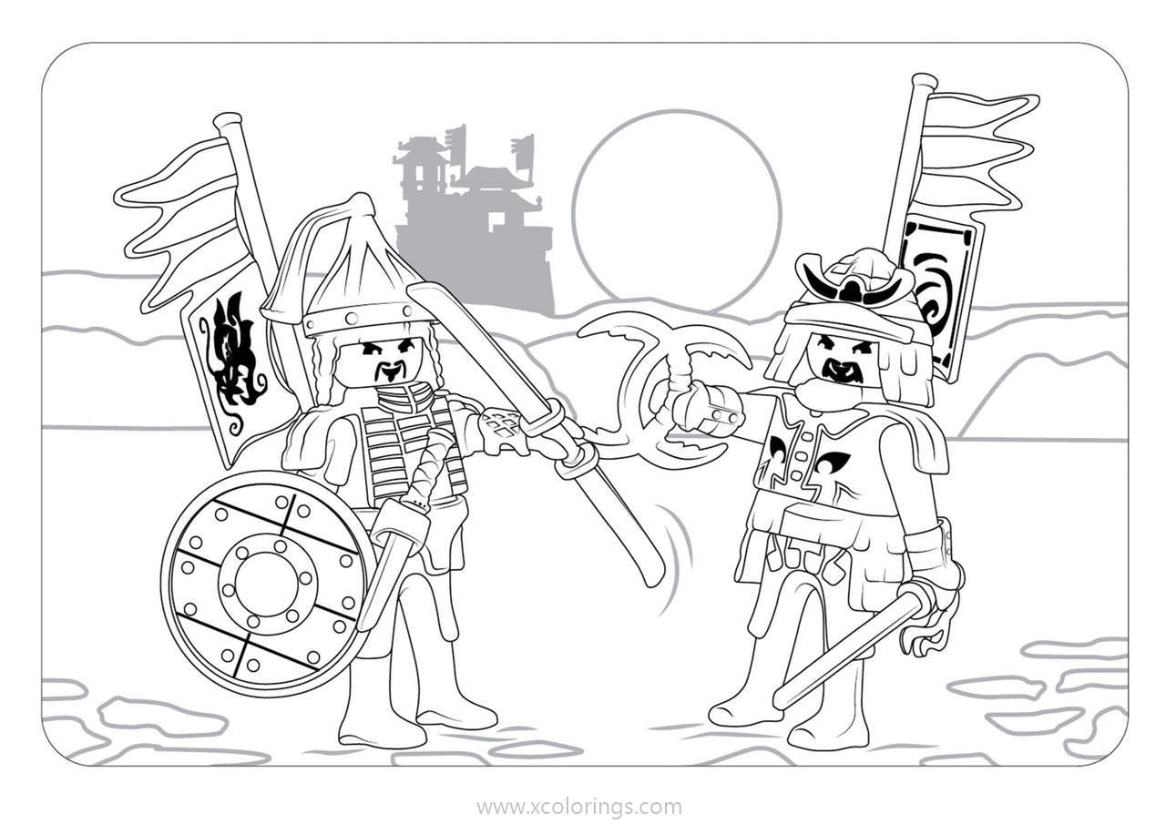 Free Playmobil Coloring Pages Battle of Knights printable