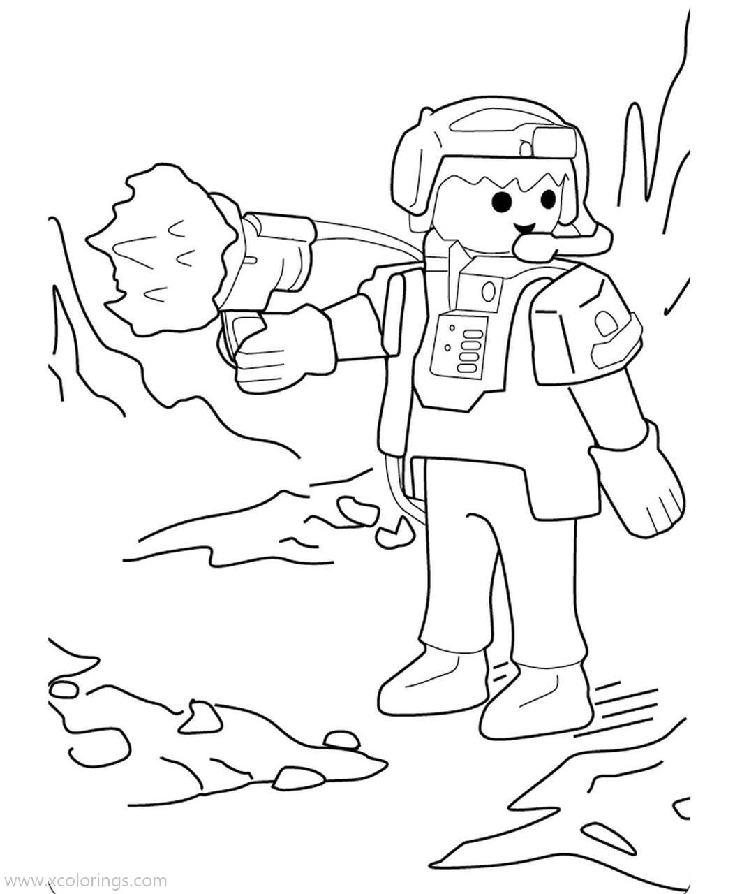 Free Playmobil Coloring Pages Boy with Helmet printable