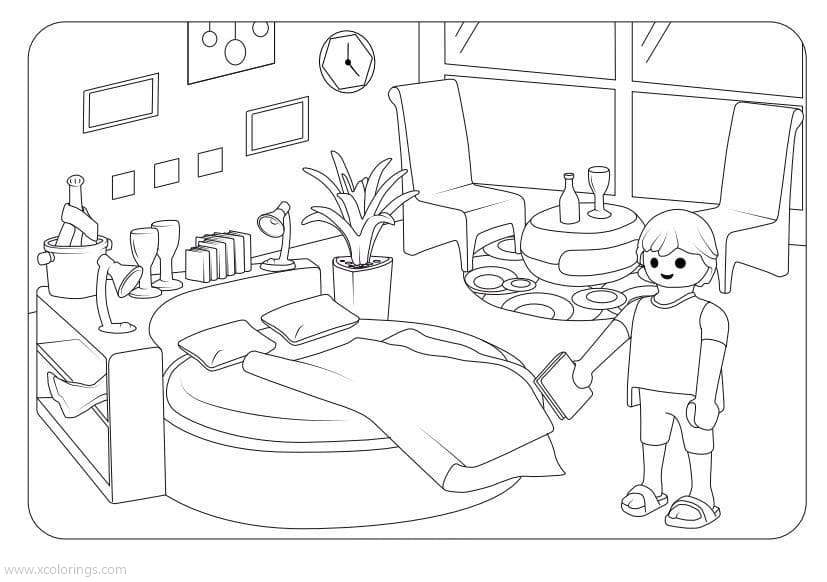 Free Playmobil Coloring Pages Cozy Room printable