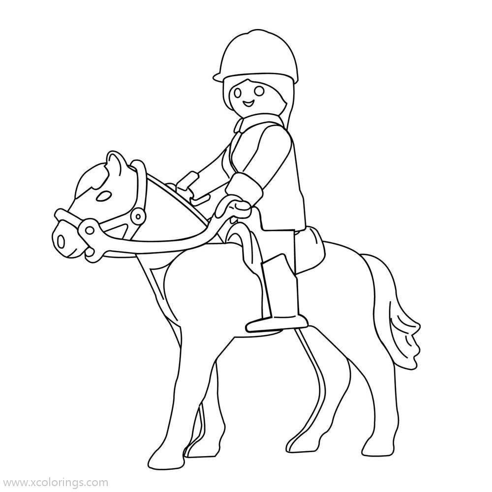 Free Playmobil Coloring Pages Equestrian Sport printable