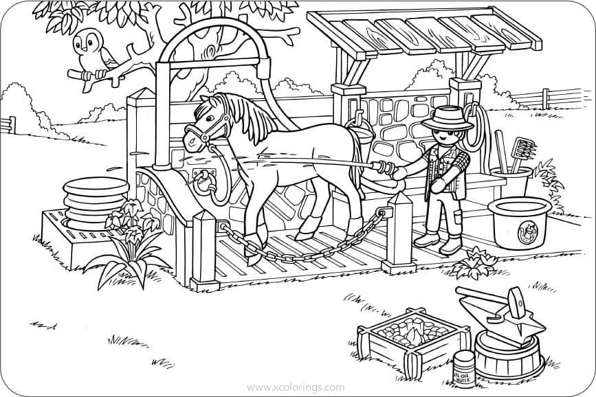 Free Playmobil Coloring Pages Farmer printable