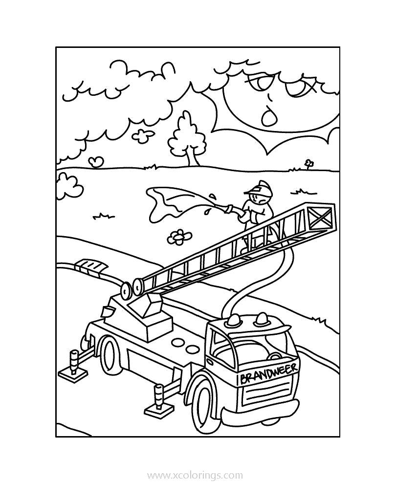 Free Playmobil Coloring Pages Fire Truck and Firefighter printable