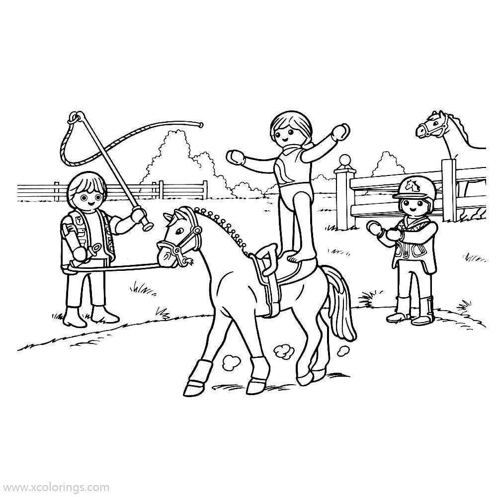 Free Playmobil Coloring Pages Horse Riding printable