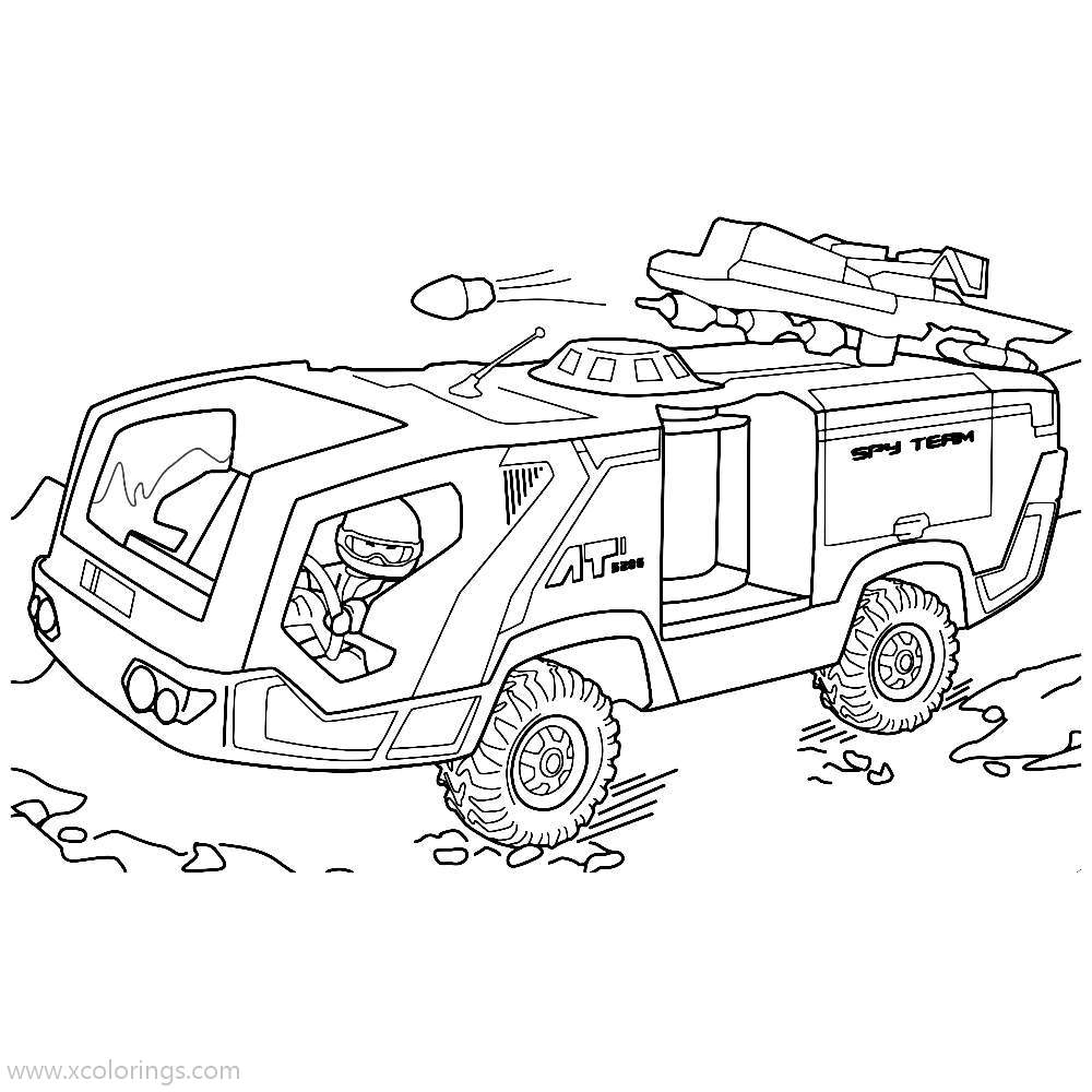 Free Playmobil Coloring Pages Military Engine printable