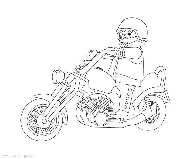Free Playmobil Coloring Pages Motorcycle printable