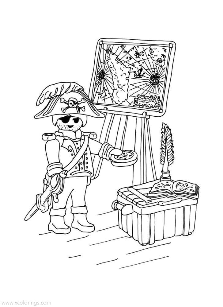 Free Playmobil Coloring Pages Pirate Captain printable