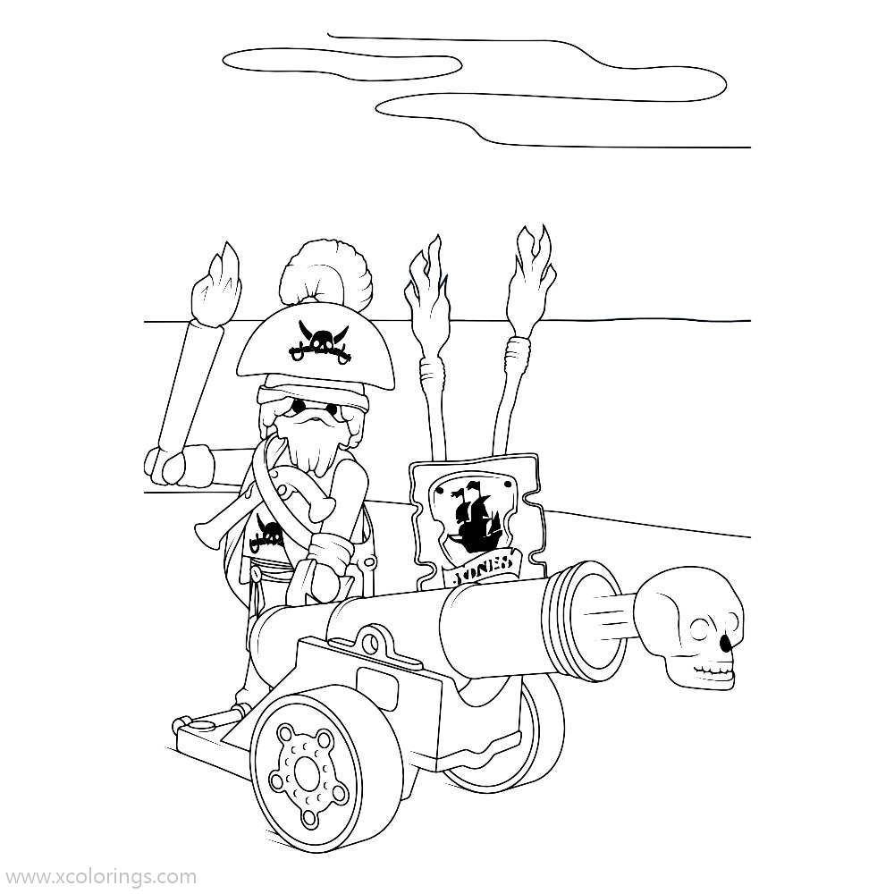 Free Playmobil Coloring Pages Pirate Firing printable
