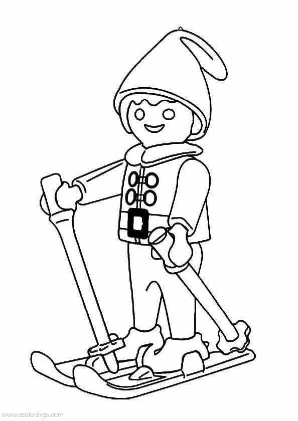 Free Playmobil Coloring Pages Skier printable