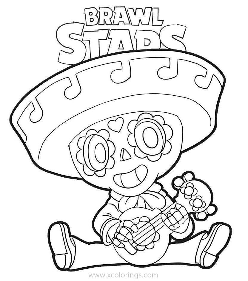 Free Poco from Brawl Stars Coloring Pages printable