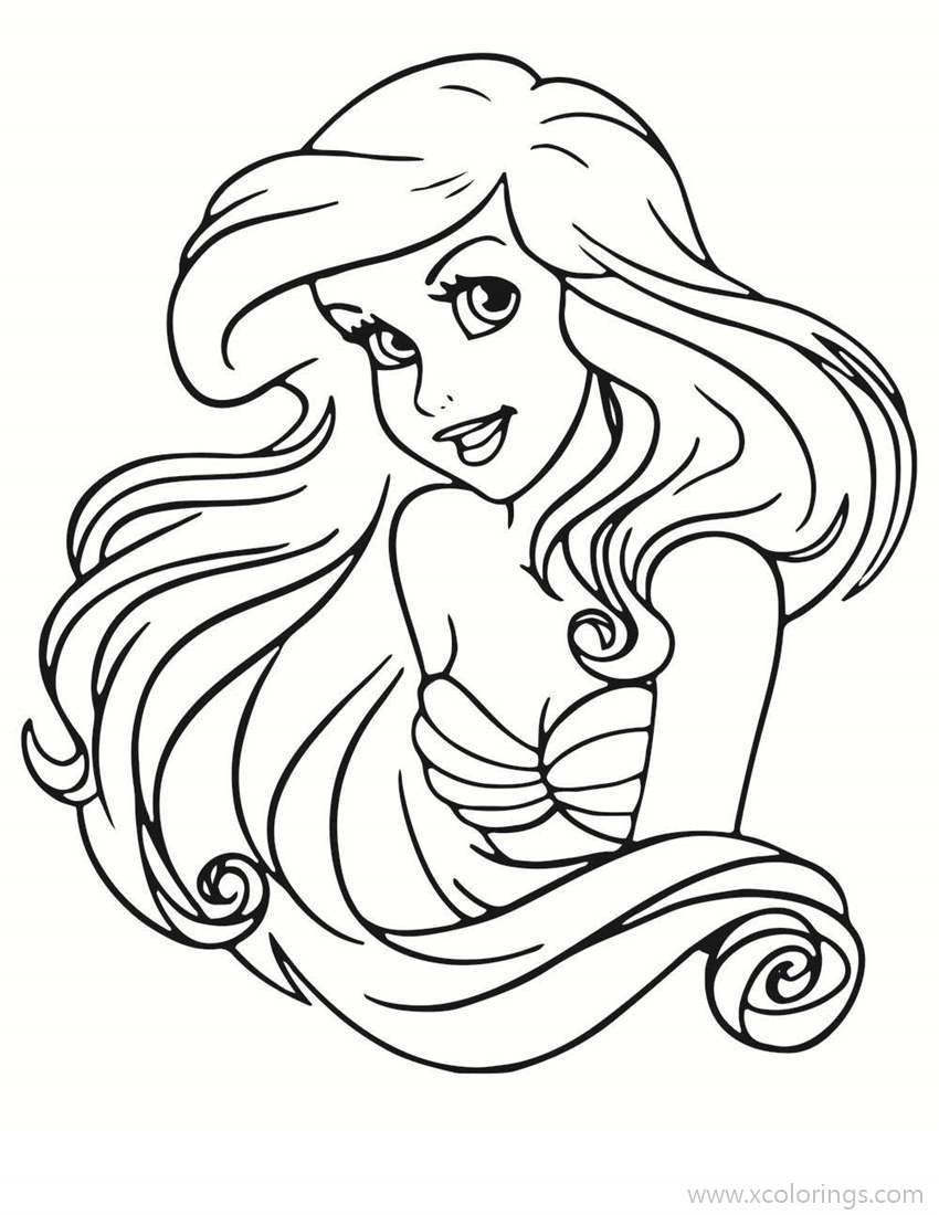 Free Portrait of Little Mermaid Coloring Pages printable