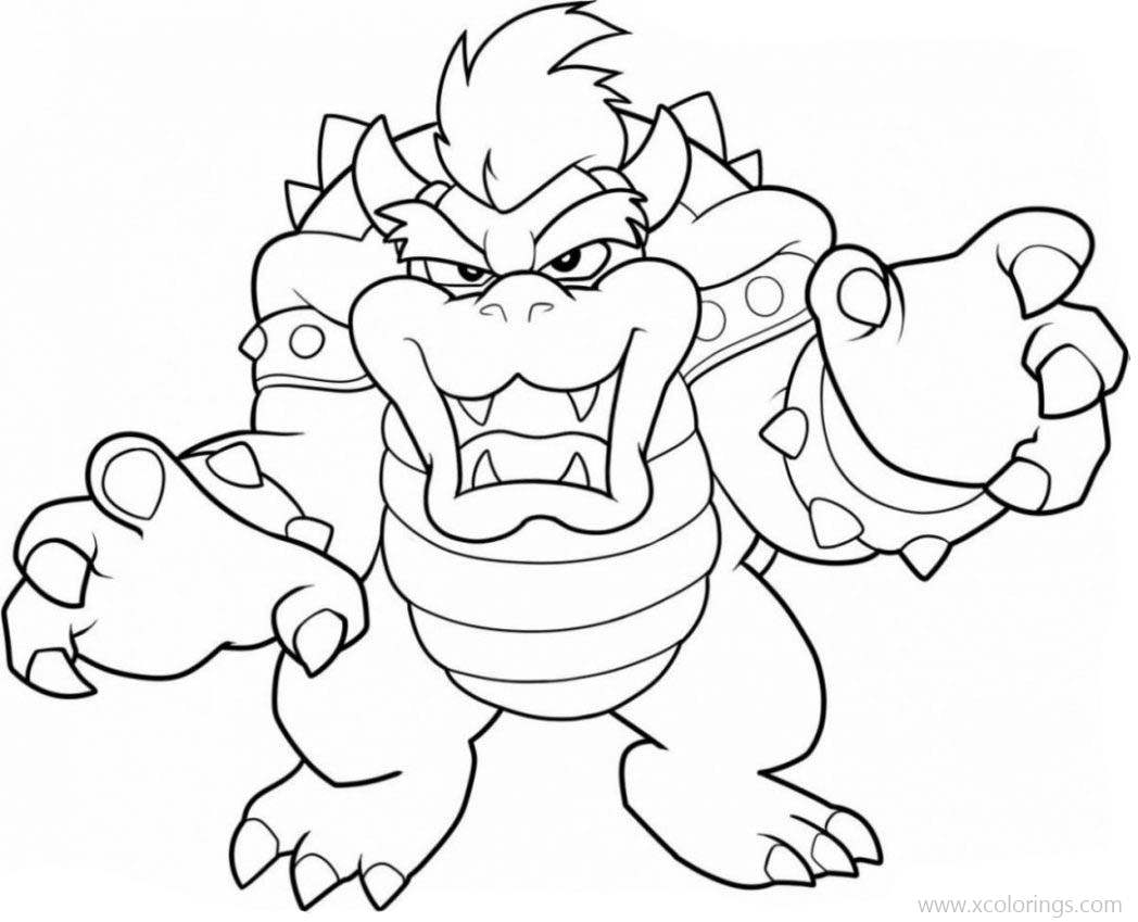 Free Powerful Bowser Coloring Pages printable