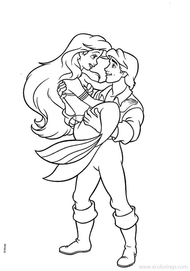 Free Prince Eric Picked up Little Mermaid Coloring Pages printable