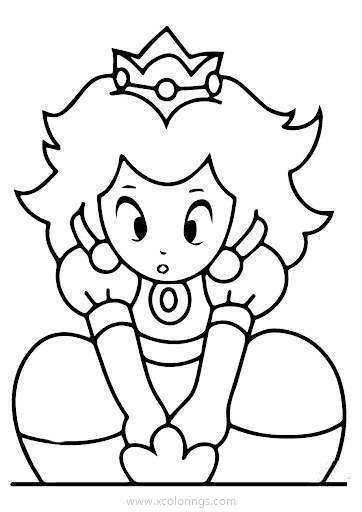 Free Princess Peach from Paper Mario Characters Coloring Pages printable