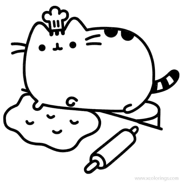 Free Pusheen As Chef Coloring Pages printable