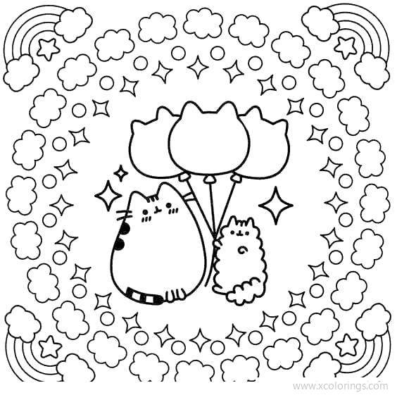 Free Pusheen Cat Love Coloring Pages printable