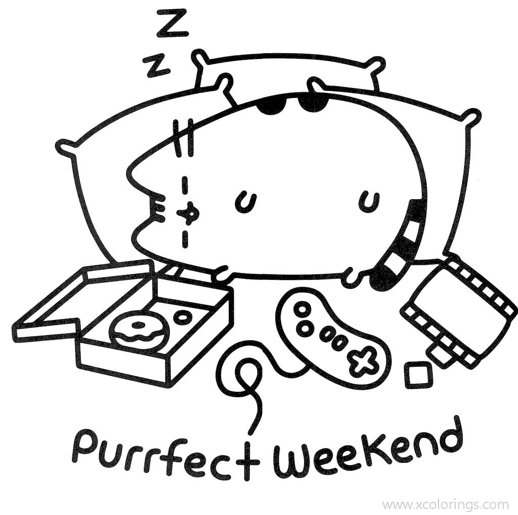 Free Pusheen Weekend Coloring Pages printable
