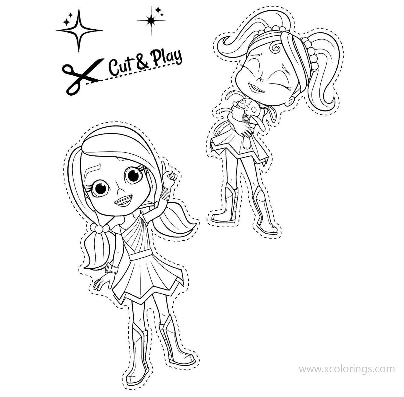 Free Rainbow Rangers Anna and Bonnie Coloring Pages printable