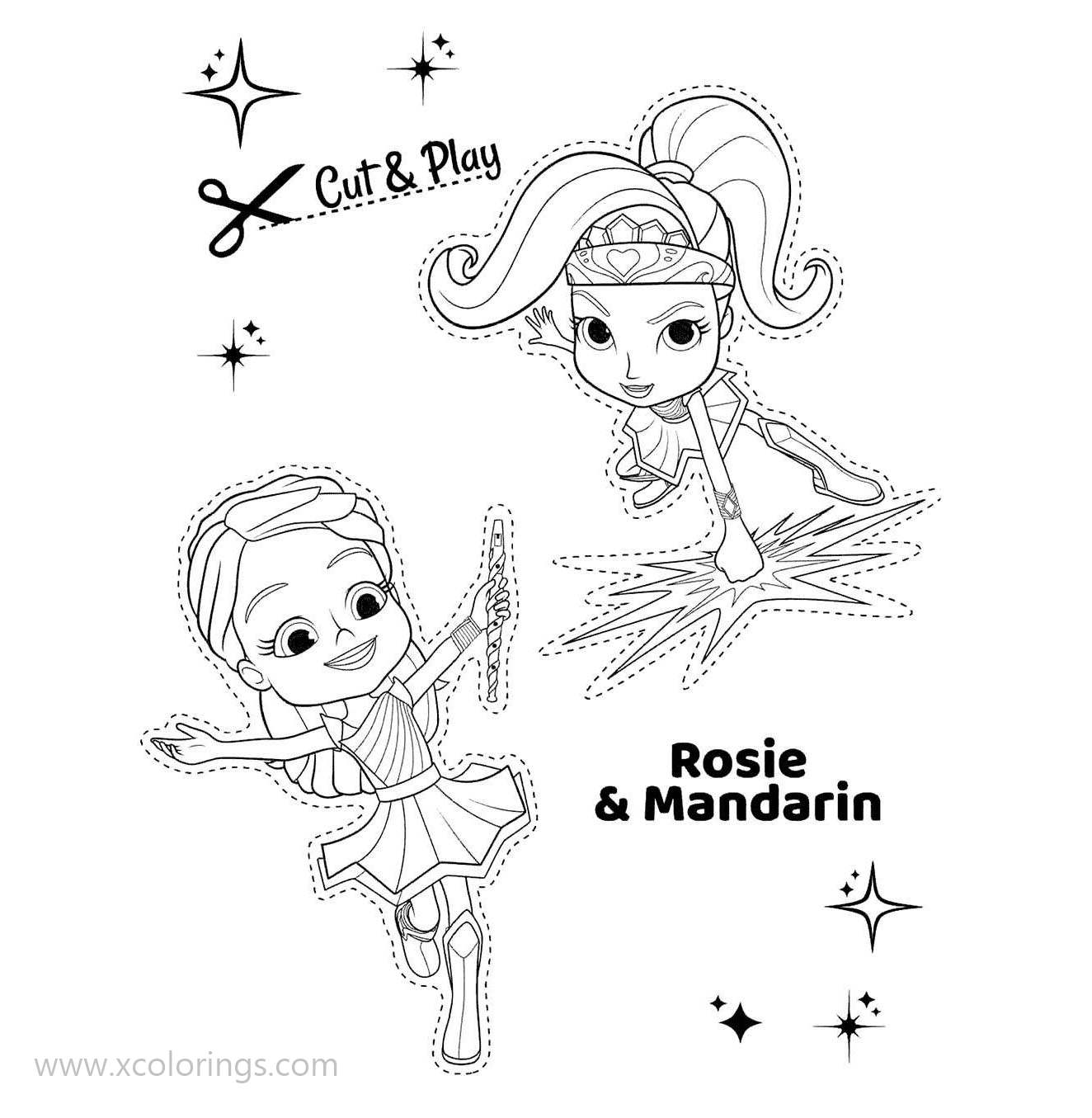 Free Rainbow Rangers Rosie and Mandarin Coloring Pages printable