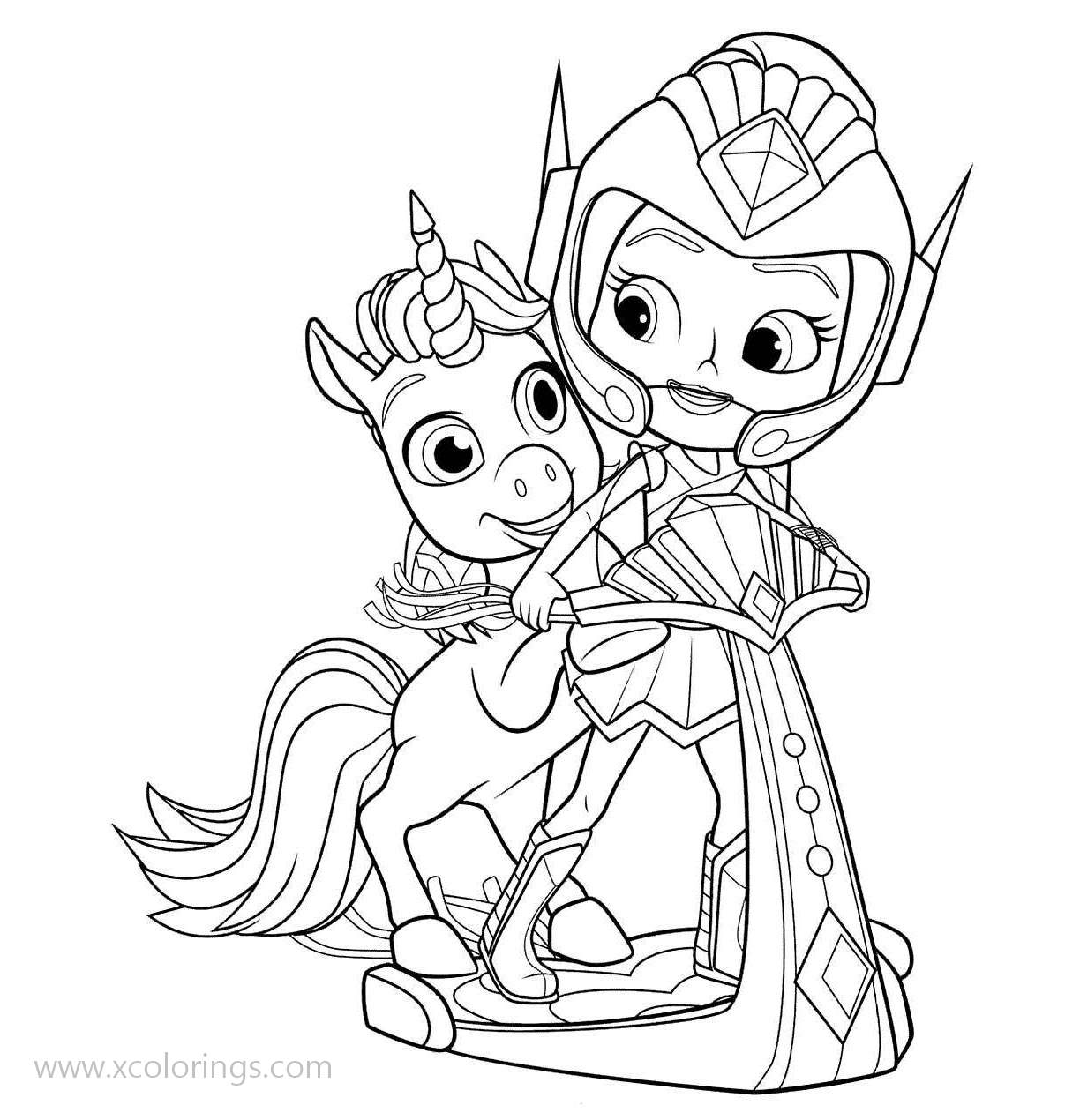 Free Rainbow Rangers and Unicorn Coloring Pages printable