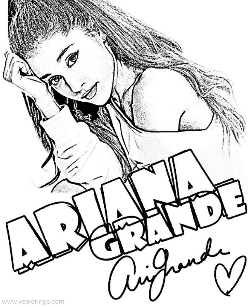Free Realistic Ariana Grande Coloring Pages printable
