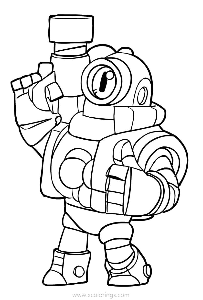 Free Rico from Brawl Stars Coloring Pages printable