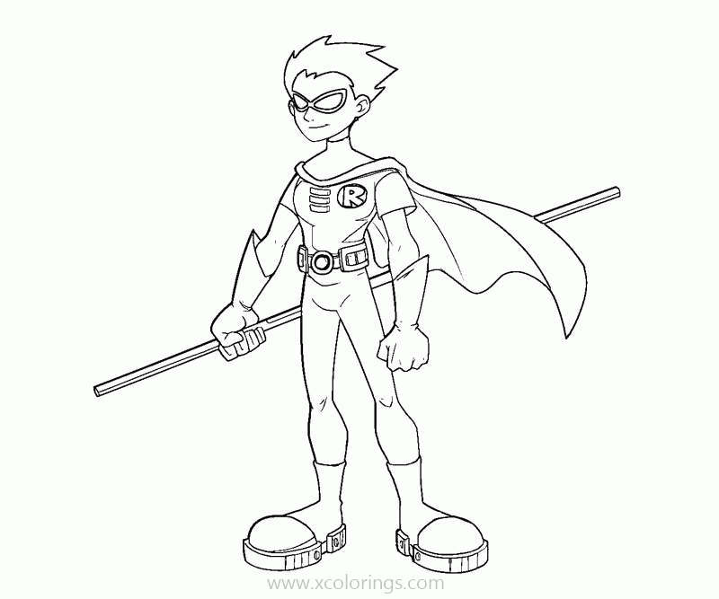 Free Robin from Titans Coloring Pages printable