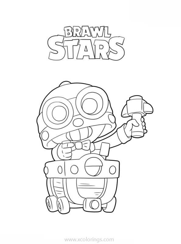Free Robot Carl from Brawl Stars Coloring Pages printable