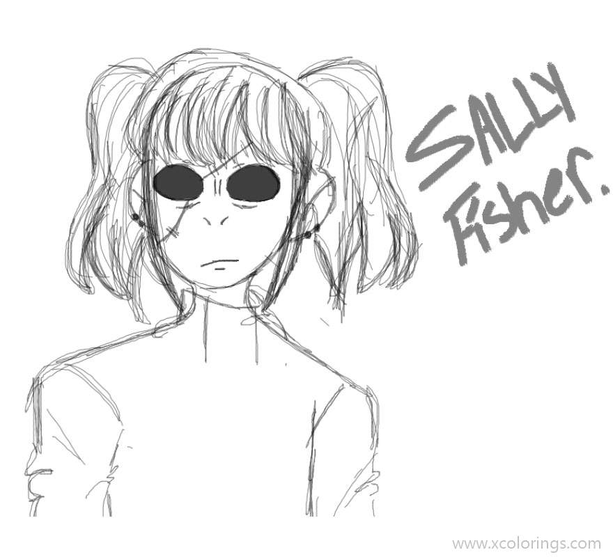 Free Sally Face Coloring Pages Sally Fisher by SamBoii printable