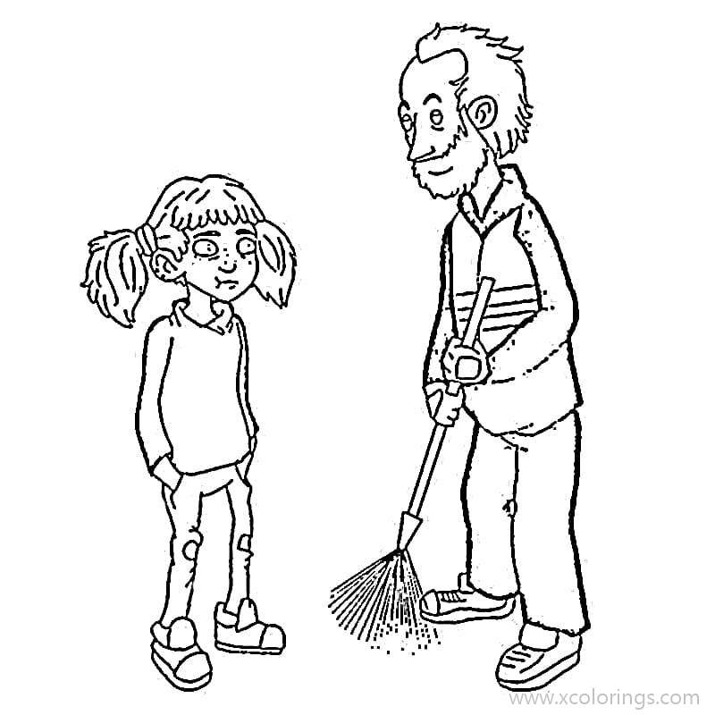 Free Sally Face Coloring Pages Sally and Dad printable