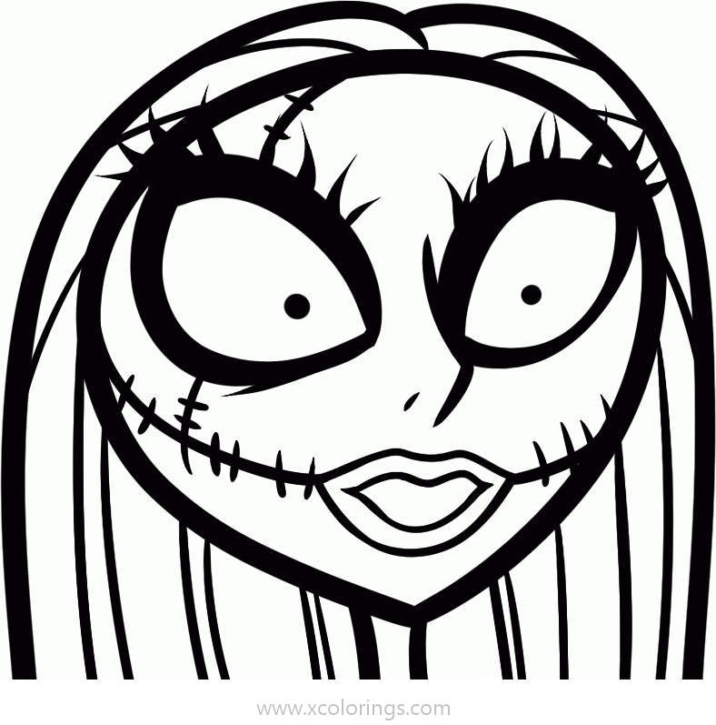 sally face from nightmare before christmas coloring pages