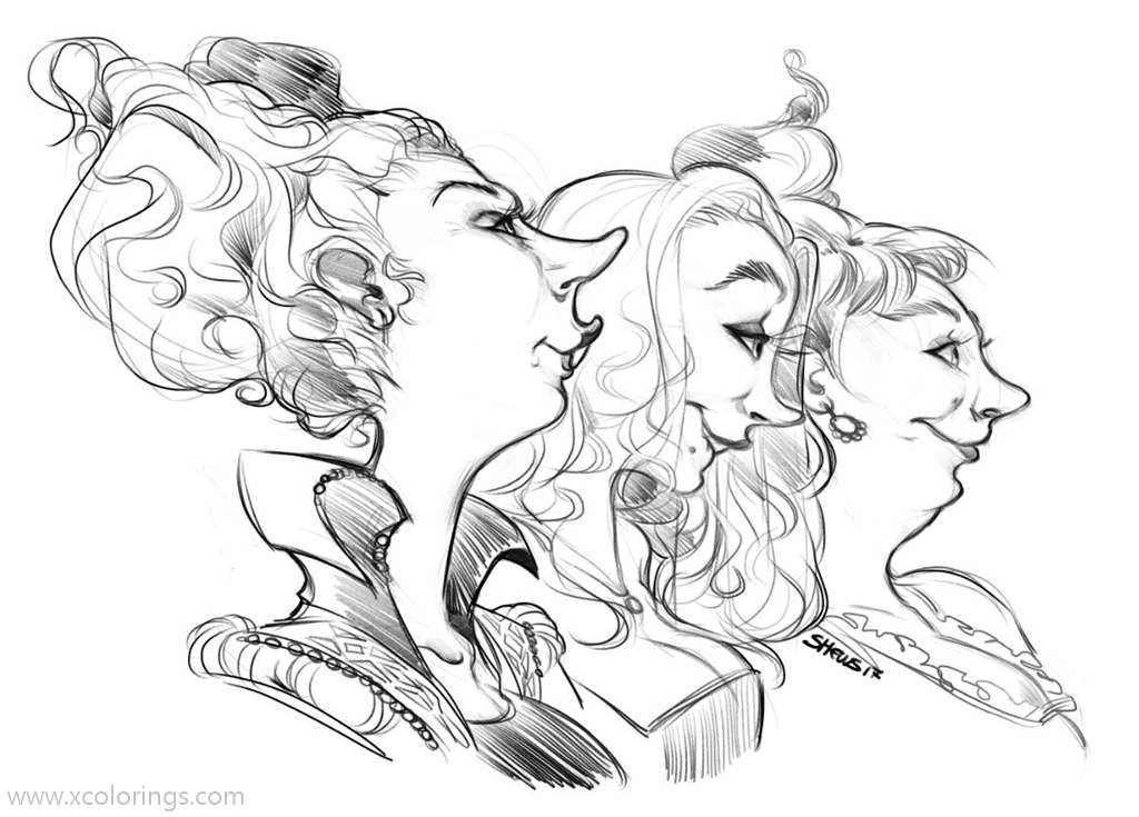 Sanderson Sisters From Hocus Pocus Coloring Pages XColorings