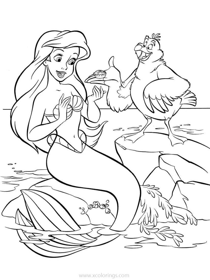 Free Scuttle from Little Mermaid Coloring Pages printable