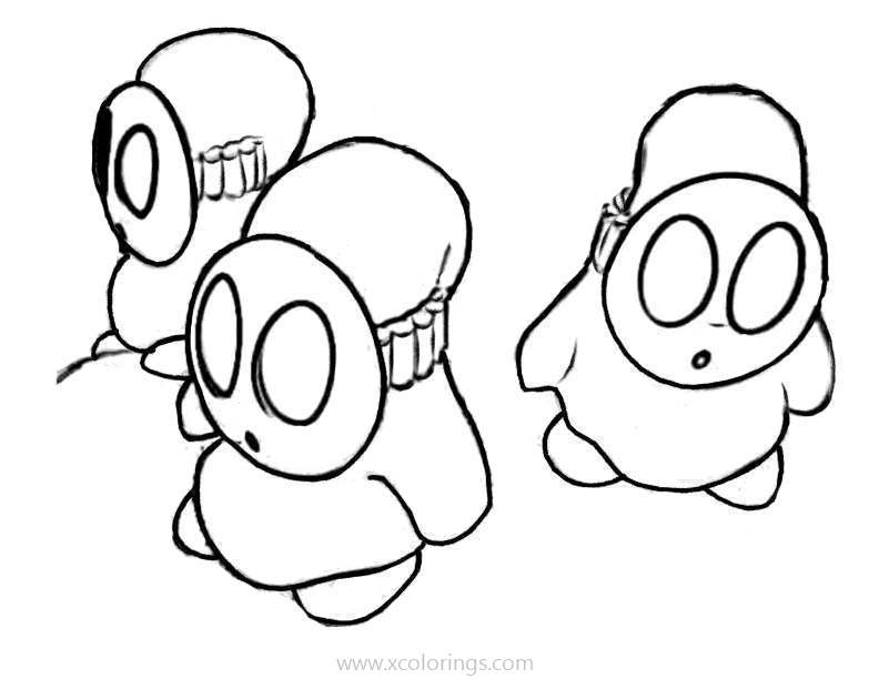 Free Shy Guys from Paper Mario Coloring Pages printable