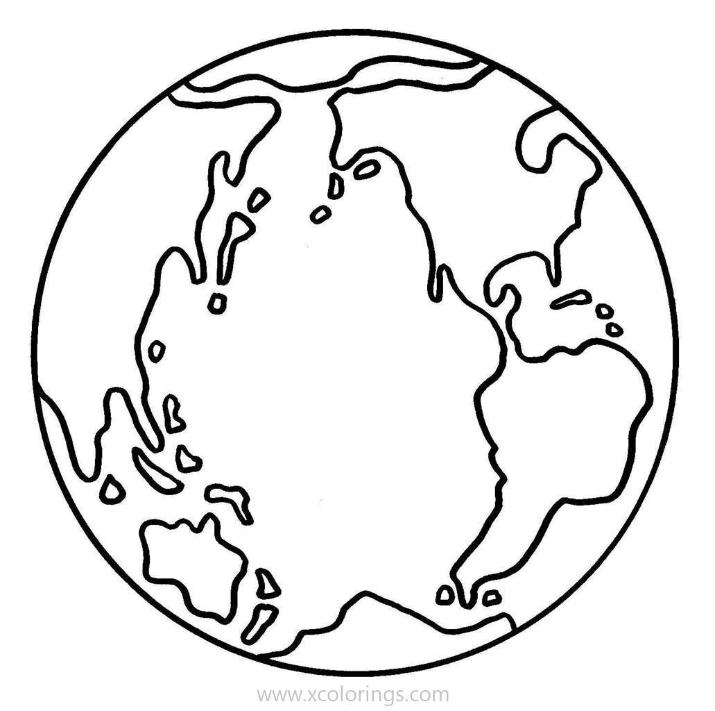Free Simple Earth Coloring Pages printable