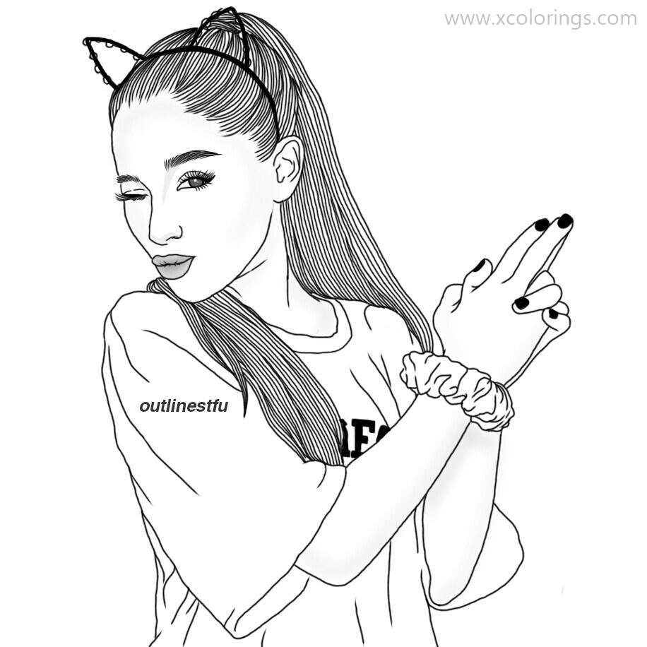 Singer Ariana Grande Coloring Pages - XColorings.com