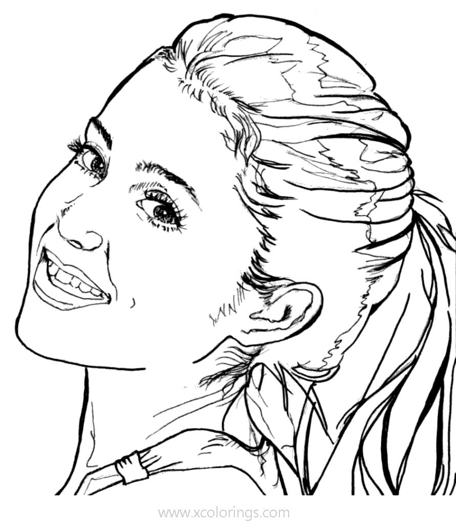Free Smiling Ariana Grande Coloring Pages printable