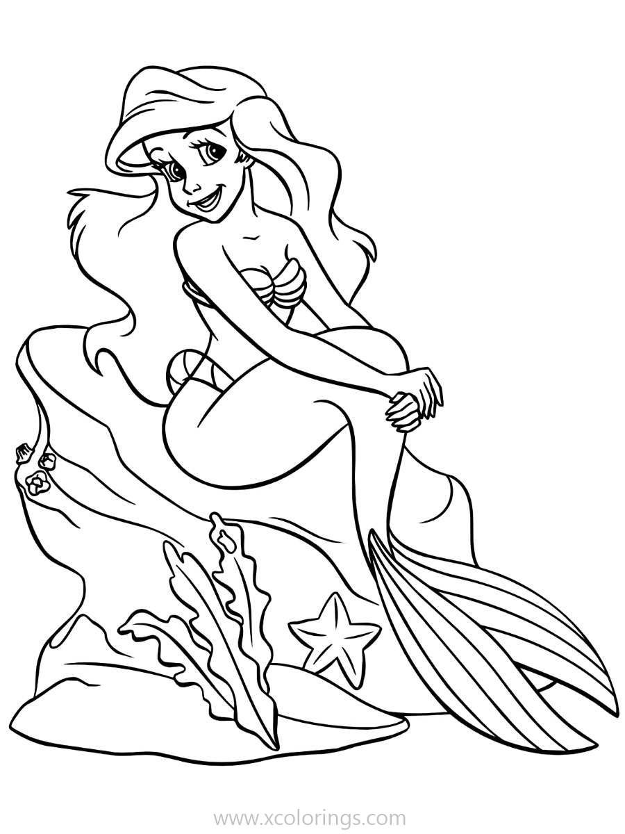 Free Smiling Ariel Coloring Pages printable