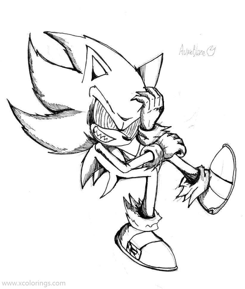 Free Sonic Exe Coloring Pages Pencil Drawing printable