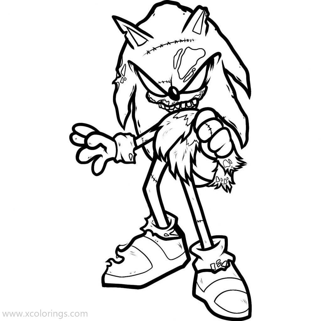 Sonic Exe Coloring Pages Werewolf - XColorings.com