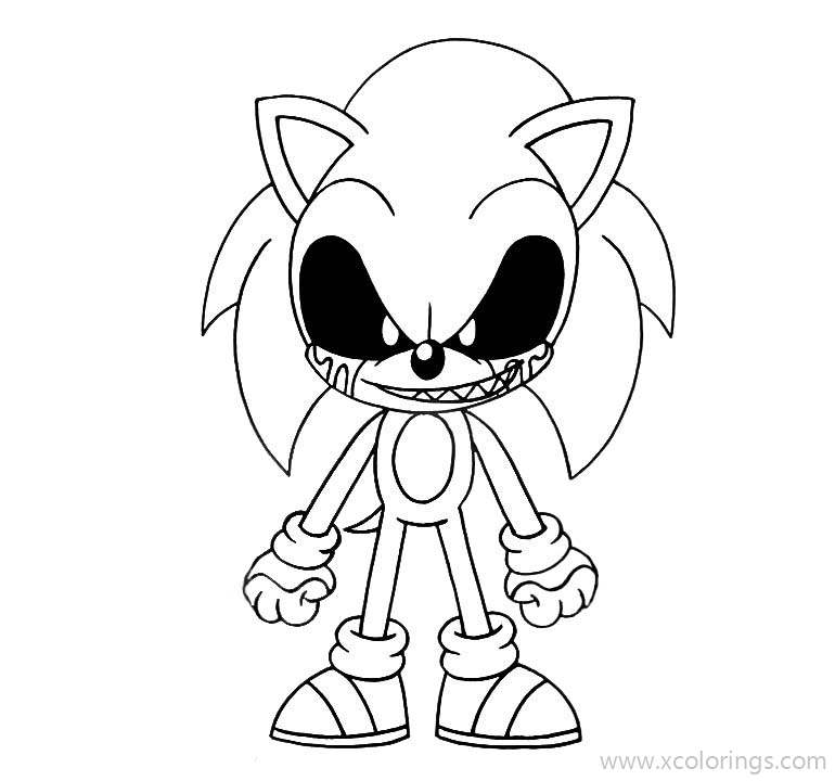 Free Sonic Exe Nightmare Coloring Pages printable